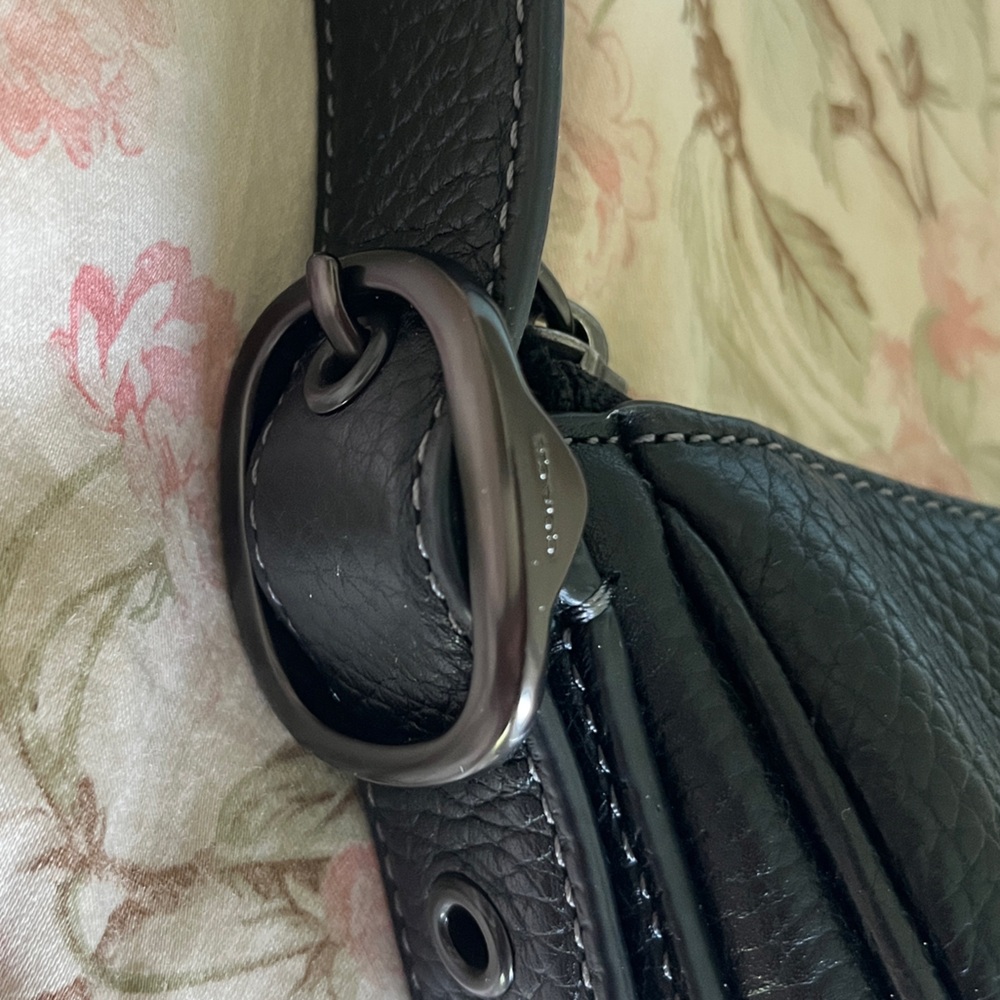 Coach Black Pebbled Leather LUNA  Shoulder Bag - Picture 16 of 16